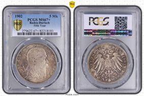 1902 5 Mk 50th Year J-31 MS67+