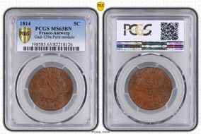 1814 5C Gad-129a Petit module MS63BN