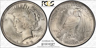 1922 $1 MS66