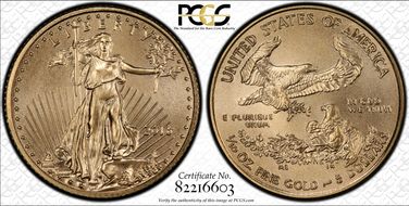 2016 $5 Gold Eagle 30th Anniversary MS69