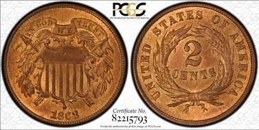 1868 2C MS66RB