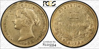 1863-SY 1/2 Sov AU50