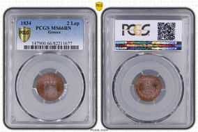 1834 2 Lep MS66BN