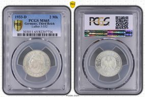 1933-D 2 Mk Luther J-352 MS65