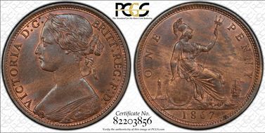 1867 1D S-3954 MS63RB