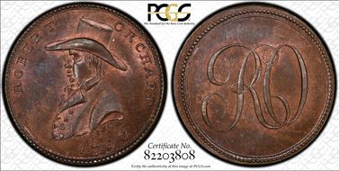 1796 Tk 1/4D DH-1060 Middlesex, Orchard's MS65RB