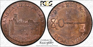 1796 Tk 1/2D DH-4 Glamorganshire, Swansea MS65BN