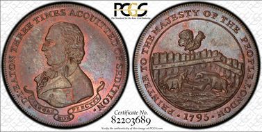 1795 Tk 1/2D DH-301 Middlesex, Eaton's MS64BN