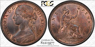 1872 1D S-3954 MS65RB