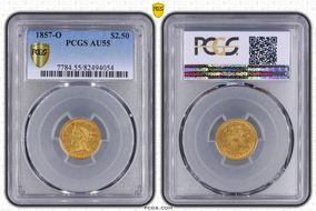 1857-O $2.50 AU55