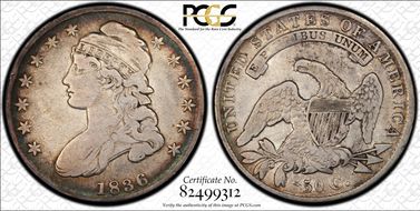 1836 50C Lettered Edge F12