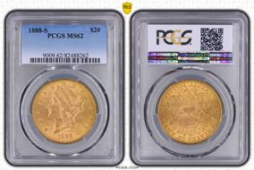 1888-S $20 MS62