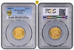 1868-A 20 Fr Gad-1062 F-532 MS63