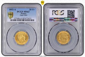 1852-A 20 Fr Gad-1060 MS63