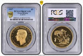 1937 £5 S-4074 PR63CAM