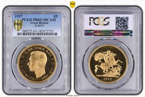 1937 £5 S-4074 PR63+ DCAM