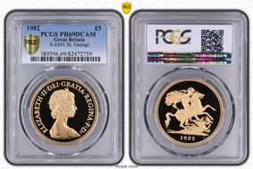 1982 £5 S-SE1 St. George PR69DCAM