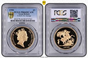 1990 £5 S-SE3 St. George PR66DCAM