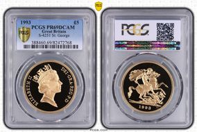 1993 £5 S-SE3 St. George PR69DCAM