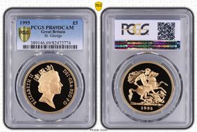 1995 £5 S-SE3 St. George PR69DCAM