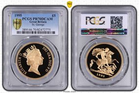 1995 £5 S-SE3 St. George PR70DCAM