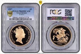 1997 £5 S-SE3 St. George PR69DCAM