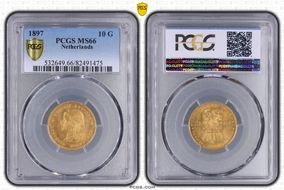 1897 10 G Beaded Border KM-118  Au MS66