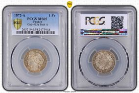 1872-A 1 Fr Gad-465a F-216 Petit A MS65