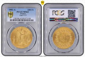 1882-A 100 Fr Gad-1137 F-552 MS62
