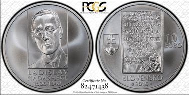 2016 € 10 Ladislav Nada Jege MS70