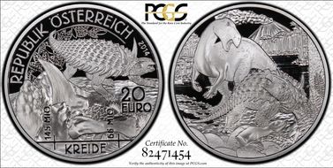 2014 € 20 Cretaceous Period PR70DCAM