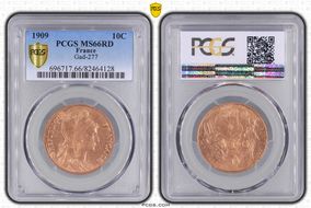1909 10C Gad-277 F-136 MS66RD