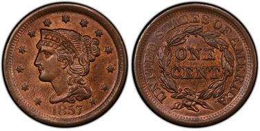 1857 1C Large Date MS65RB