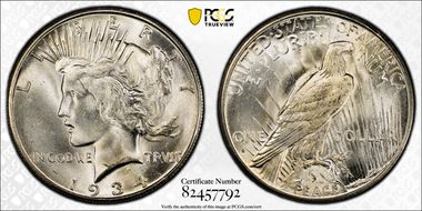 1934-S $1 VAM 3, Doubled Tiara MS65+