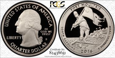 2016-S 25C Fort Moultrie NP PR69DCAM
