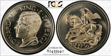 "1936" Medal FM43c Edward VIII PE Cu-Ni Fantasy PL67