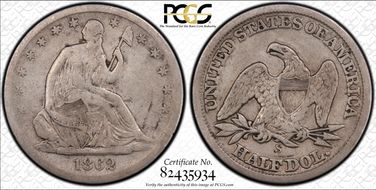 1862-S 50C VF20
