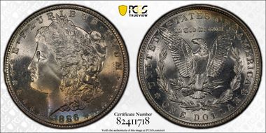1886 $1 MS67+