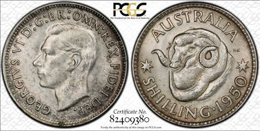 1950(m) Shil KM-46  Ag MS64