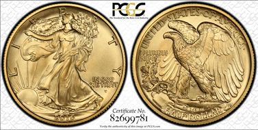 2016-W 50C 100th Anniversary  First Strike SP70