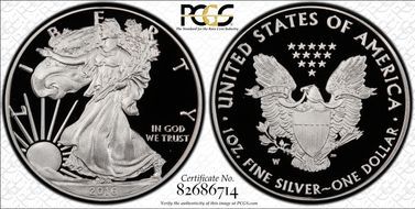 2016-W $1 Silver Eagle 30th Anniversary Lettered Edge PR70DCAM