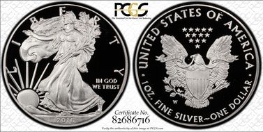 2016-W $1 Silver Eagle 30th Anniversary Lettered Edge PR69DCAM
