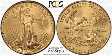 1999 $25 Gold Eagle MS68