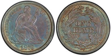 1876-CC 10C F-132, Doubled Die Reverse N1