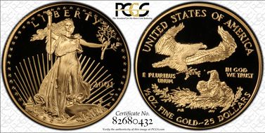 2001-W $25 Gold Eagle PR69DCAM