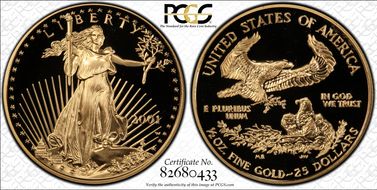 2001-W $25 Gold Eagle PR69DCAM