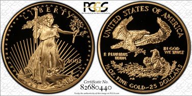 2001-W $25 Gold Eagle PR69DCAM