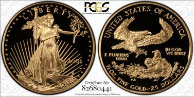 2001-W $25 Gold Eagle PR69DCAM