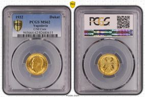 1932 Dukat C/M Wheat KM-12.2  Au MS62