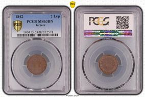 1842 2 Lep KM-14 MS63BN